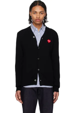 Comme des Garçons Cardigan noir à appliqué à logo édition Invader