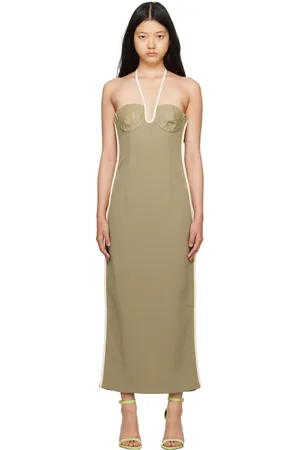 Paris Georgia Robe midi Nassia kaki