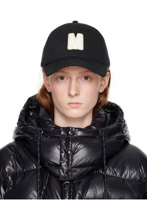 Moncler Casquette noire à appliqué à logo