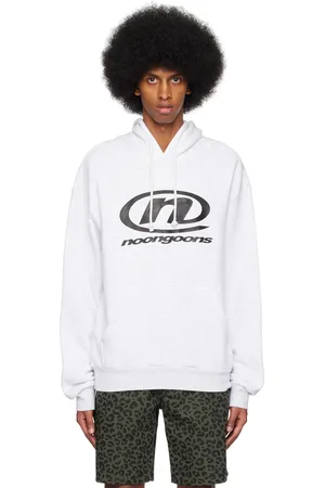 NOON GOONS Pull à capuche gris à image à logo exclusif à SSENSE