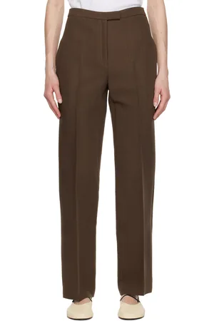 The Row Pantalon Elia brun en laine