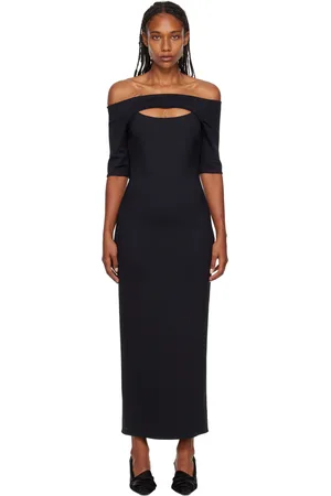 ROSETTA GETTY Robe longue noire à découpe