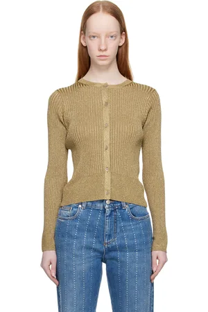 Stella McCartney Cardigan doré à fils métalliques