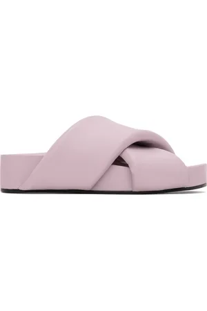 Jil Sander Sandales mauves à brides surdimensionnées entrecroisées
