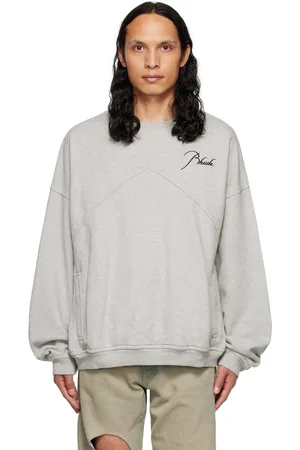 Rhude Pull molletonné gris à col ras du cou