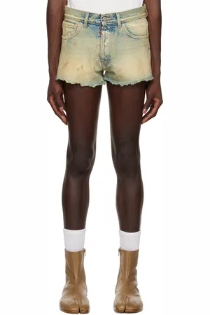 Maison Margiela Short bleu à effet taché