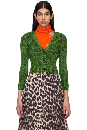 Ganni Cardigan écourté vert