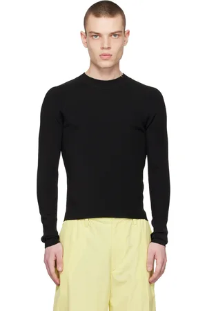 DRIES VAN NOTEN Pull noir à col ras du cou