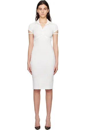 Helmut Lang Robe midi blanche à découpes