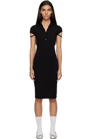 Helmut Lang Robe midi noire à découpe