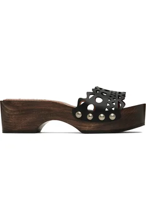 Alaïa Sabots noirs à semelle en bois