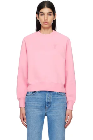 Ami Pull molletonné rose à logo Ami de cœur