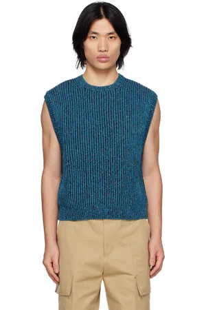 WOOYOUNGMI Gilet bleu à col ras du cou