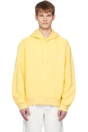 Solid Pull à capuche jaune à logo brodé