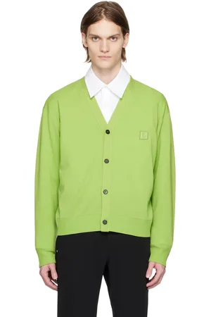 WOOYOUNGMI Cardigan vert à écusson à logo brodé