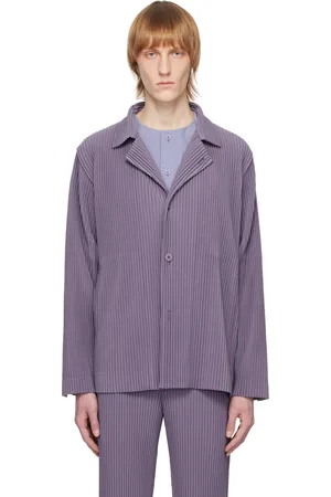 Issey Miyake Veston ajusté 1 mauve plissé