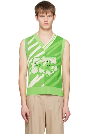 Feng Chen Wang Gilet vert à image fleurie