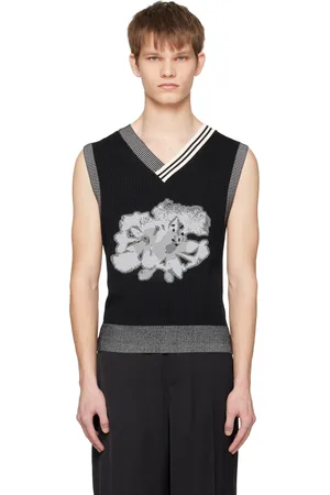 Feng Chen Wang Gilet noir à image fleurie