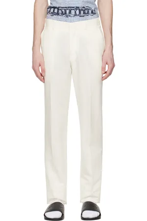 BRIONI Pantalon blanc cassé à plis