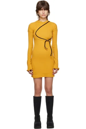 OTTOLINGER Robe courte décontractée jaune en tricot côtelé