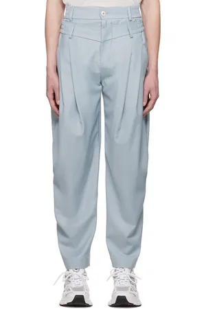 Feng Chen Wang Pantalon gris à taille double