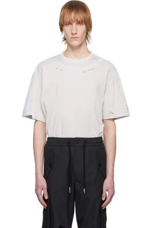 Feng Chen Wang T-shirt gris à effet usé
