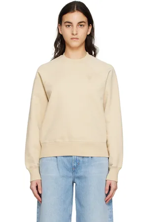 Ami Pull molletonné beige à logo Ami de cœur