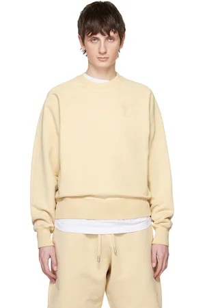 Ami Pull molletonné beige à logo Ami de cœur