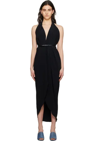 Alaïa Robe longue noire à ceinture