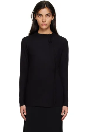Totême Cardigan noir à assemblage cache-cœur