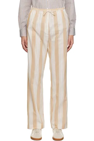 Totême Pantalon de détente brun clair à cordon coulissant