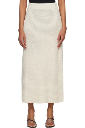 Loulou de Saison Jupe midi Manta blanc cassé