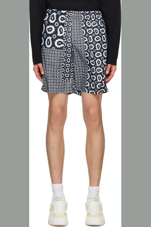 Msgm Short noir à motif cachemire