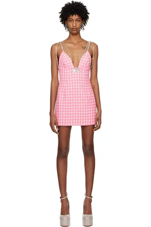AREA Robe courte rose à boucle décorative