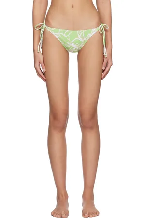 lesugiatelier Culotte de bikini verte à motif graphique