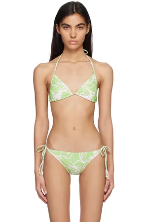 lesugiatelier Haut de bikini vert à motif graphique