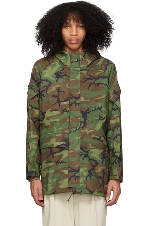 Beams Blouson kaki à motif camouflage