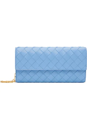 Bottega Veneta Portefeuille bleu à chaîne