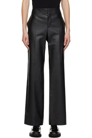 The Row Pantalon Baer noir en cuir