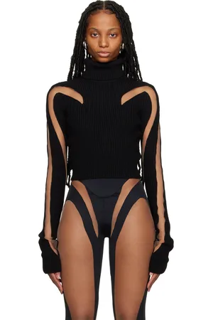 MUGLER Col roulé écourté noir