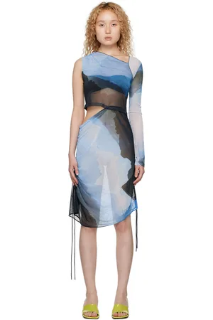 Andersson Bell Robe midi Landscapes bleue exclusive à SSENSE