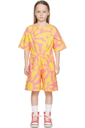 Marni Enfant | Combinaison rose et jaune à motif fleuri