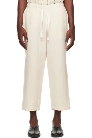 Kartik Research Pantalon blanc cassé à cordon coulissant