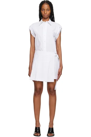 Helmut Lang Robe courte blanche à plis