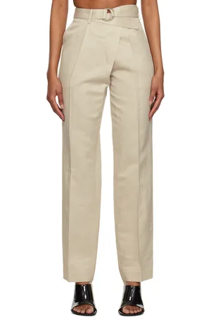 Helmut Lang Pantalon beige à assemblage portefeuille