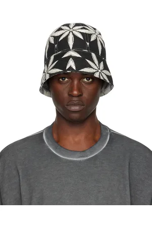 Kusikohc Chapeau bob noir à motif fleuri