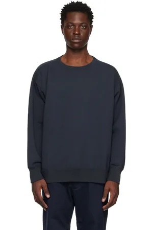 NANAMÍCA Pull molletonné bleu marine à col ras du cou