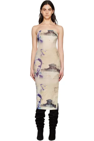 Miaou Robe midi Lila beige et mauve