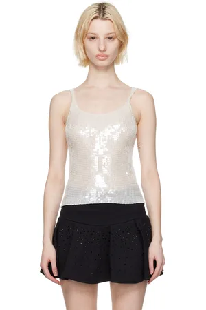 Alexander Wang Débardeur blanc à paillettes