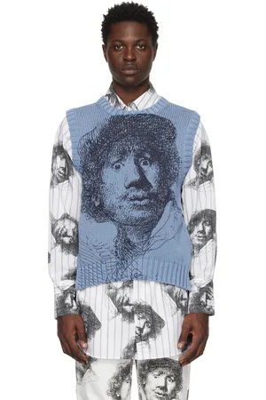J.W.Anderson Gilet bleu à col ras du cou